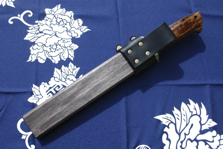 楽天市場】【豊国作】土佐鍛カスタム剣鉈235 ダマスカス15層青2鋼 桜巻 