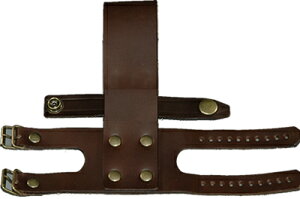 剣鉈木ケース 専用皮バンド(ベルト大)/チョコ色 【左利き用】止金部分は右使用です