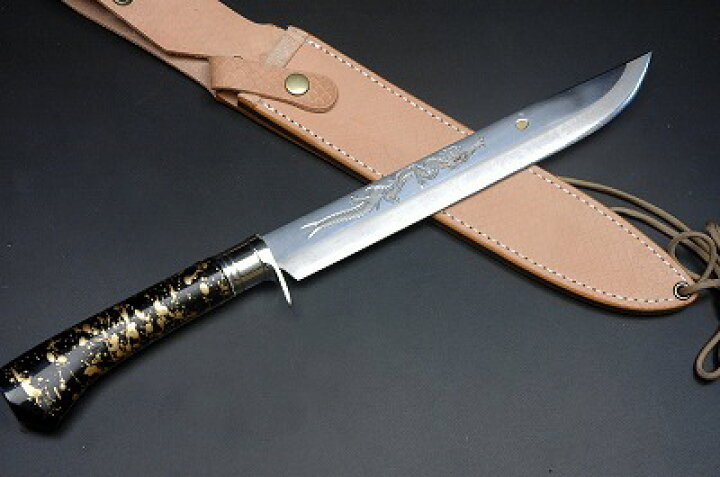 楽天市場】【完全予約販売】土州剣鉈漆【龍彫刻】豊国作 黒金チラシ 白  