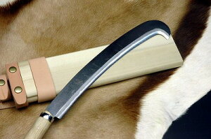 stsuru-004【予約注文 40-60日】四国吊切鉈(しこく つるきりなた) 【300、270、240、210】【青2鋼 土佐オリジナル白鋼】樫柄 木鞘 手縫い牛革バンド付