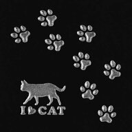 猫 蒔絵シール【Love cat ラブキャット（足跡） 銀 30mm】 ねこ ネコ シール 動物 ケータイ スマホ カバ…