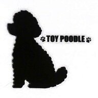 犬 蒔絵シール 【Love dog トイプードル（お座り）黒 30mm】犬 雑貨 グッズ ドッグ ケータイ スマホ iPho…