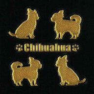 犬 蒔絵シール 【Love dog チワワ（4匹）金 30mm】 犬 雑貨 チワワ　ステッカー　ケータイ スマホ iPhone…