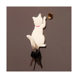 MAGNET HOOK Cat tail マグネットフック キャットテイル【シロ】壁面取付猫型フック インテリア 壁 ネコ ねこ 猫雑貨 かわいい 白猫