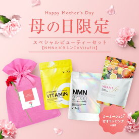 【5/11まで10％OFF】【母の日セット】 NMN 27000 リポソーム ビタミンC VITA FIT.fe 花 ラッピング セット 高濃度 超吸収 バイタス VITAS エイジング ケア サポート β-NMN 純度99.9％ ビタフィット 鉄 葉酸 マルチビタミン サプリ 30日分