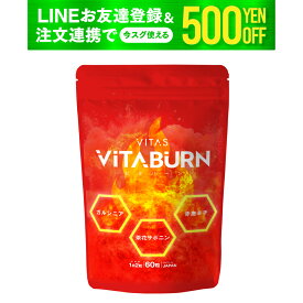 VITAS ビタバーン VITABURN 60粒 サプリ ガルシニア カンボジア ヒハツ アッカーマンシア コエンザイムQ10 ビタミン プレワークアウト 運動 ダイエット サポート タブレット 美容 善玉菌