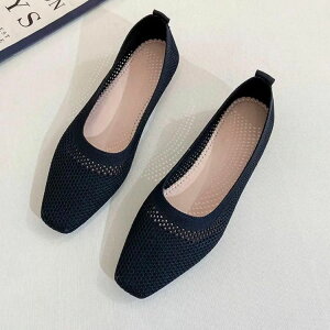 旅行 通学 ローヒール レディース パンプス メッシュ編み おしゃれ らくちん 靴 軽量 バレーシューズ きれいめ 通勤 春夏 大きいサイズ カジュアル 柔らかい フラットシューズ フラットパン