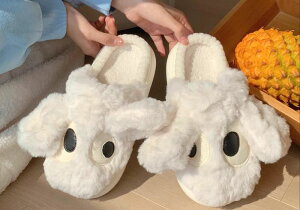 スリッパ サンダル もこもこ 冬 韓国 コットン レディース 妊婦 かわいい 子犬 保温 滑りにくい 室内 EVA