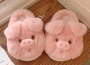 スリッパ ホームシューズ 冬 子供 レディース もこもこ かわいい 室内 豚 コットン 保温性 滑りにくい 屋内 サンダル 靴