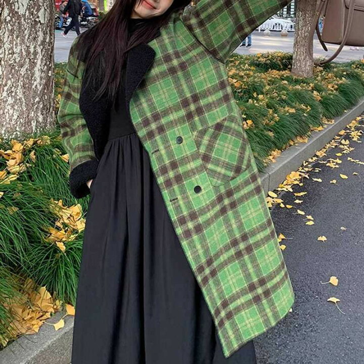 楽天市場】グリーン チェック柄 オシャレ お出かけ オフィス 