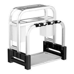 キッチンラック包丁スタンド まな板スタンド 調理器具 フック キッチン収納 鍋蓋スタンド 箸立て キッチンツール ステンレススチール 移動できるフック 多機能収納フック ウォールフック