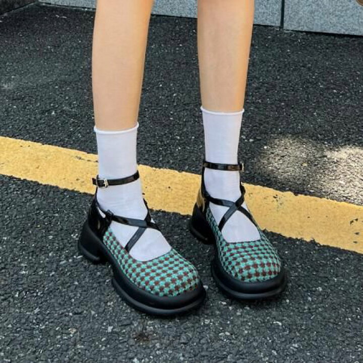 楽天市場】黒 ガーリー チェック 靴 千鳥格子 おしゃれ ローファー 