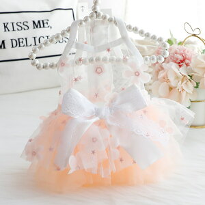 犬 服 猫 公主 ドレス 手作り ショースタイル フラワーデザイン 柴犬 小型犬 中型犬 ペット 超かわいい