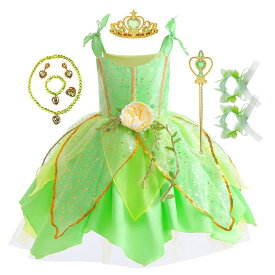プリンセス ドレス 子供 コスプレ 妖精 キッズ コスチューム 豪華アクセサリー セット ガールズ ドレス風 お姫様 手袋 仮装 クリスマス 衣装 女の子 なりきり 変身 子供用 誕生日 プレゼント お遊戯会 文化祭 演奏会