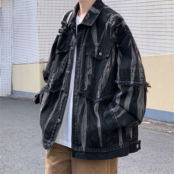 楽天市場】メンズ デニムジャケット 長袖 タイダイ染 柄 Gジャン 