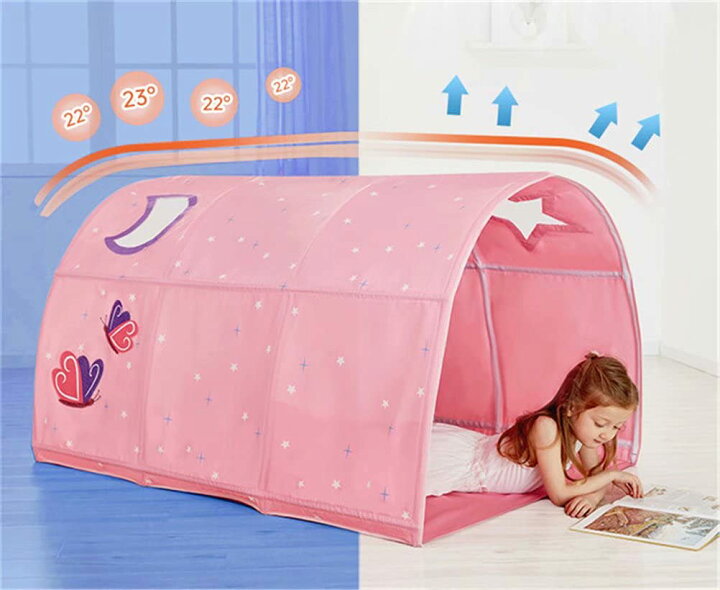 楽天市場】ベッドテント キッズテント 子供テント トンネル プレイハウス 睡眠テント 防蚊帳付き プレイテント 秘密基地 子供部屋 誕生日 プレゼント  入園祝い 出産祝い : ドリームペット