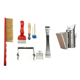 養蜂器具 養蜂ツールキット 養蜂用品 採蜜ツール ステンレス製 養蜂用ブラシ クイーンキャッチャー 蜜蓋かき器 ハイブツール養蜂機器 巣フレームのクリップ 燻煙器 噴霧器 養蜂用品 8点セット