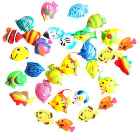 【新品発売期間限定特価】水槽 インテリア 熱帯魚リアル 面白い 水族館 水槽装飾 観賞用人工魚 人工浮遊魚 魚寂しさ対策 耐久 アクアリウム 水族水槽アクセサリー 飾り水槽 オーナメント 観賞用 30点セット（ランダムスタイル）
