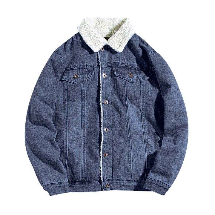 裏ボア ボアデニムジャケット メンズ ジージャン S-4XL 厚手 防寒 