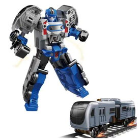 電車 おもちゃ ロボット おもちゃ 男の子 列車 変身 変形 新幹線 おもちゃ 子供 おもちゃ 電車車両 組み立て おもちゃ プラモデル 車 プラスチック 誕生日 祝い日 クリスマス プレゼント（ブルー）