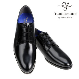 ユミジェンヌ 靴 ビジネスシューズ 日本製 本革 プレーントゥ メンズ 3E EEE ブラック Yumi sienne 8306