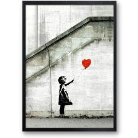 【SS期間限定エントリーでさらにポイント10倍】 バンクシー 絵 赤い風船 女の子 赤い風船と少女 絵 絵画 大きい アート 作品 有名 名画 イラスト 壁掛け デザイナーズ おしゃれ かわいい モダン シンプル Red Balloon モノクロ Banksy IBA-61736