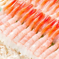 甘海老 50尾 殻むき甘海老 寿司ネタ用の尾付き甘海老 殻むき済みなので、解凍して寿司しゃりにのせるだけ…