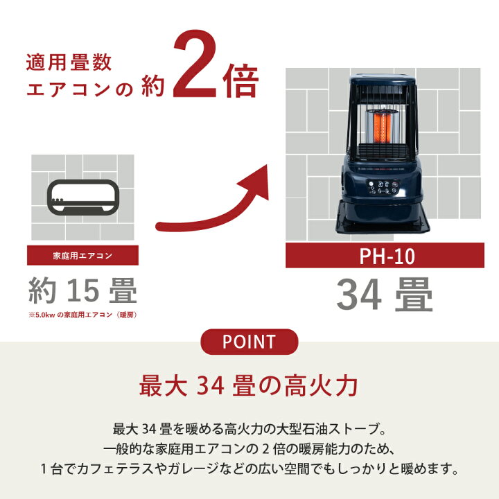 楽天市場】【トヨトミ公式】大型石油ストーブ PH-10 ブラック ネイビー 