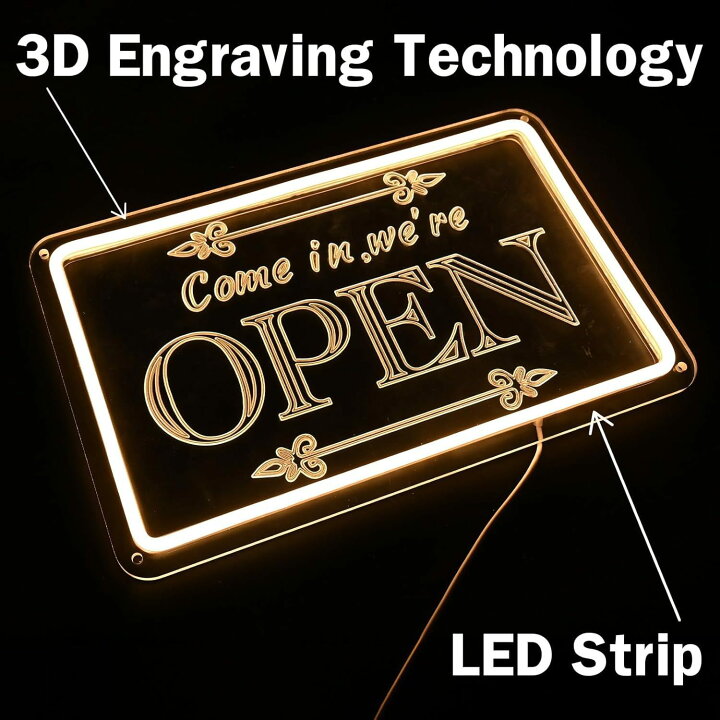 楽天市場】OPEN ネオンサインオープン LED ネオン看板 ネオンライト 