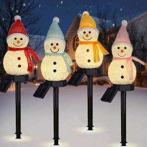 ソーラー ガーデンライト 置物ライト クリスマス イルミネーション 雪だるま クリスマス 飾り LED 屋外 防水 ソーラー 埋込み式 夜間自動点灯 お祝い パーティー飾り LED ガーデンライト クリ