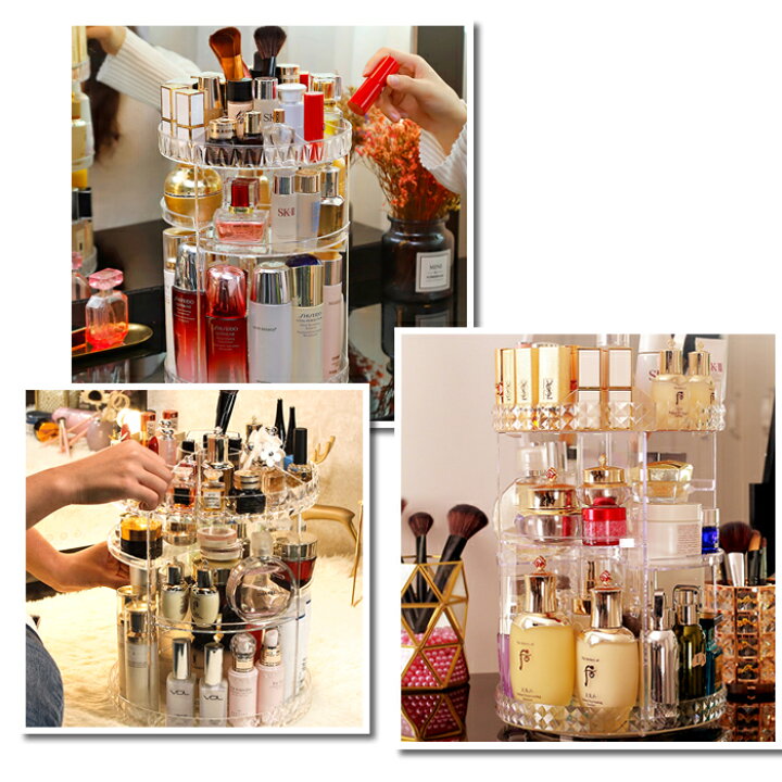 楽天市場】【送料無料】360度回転可能 3段コスメワゴン オシャレ 北欧 