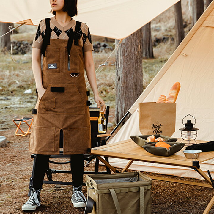 楽天市場 送料無料 アウトドア キャンプ エプロン Mountainhiker シリーズ レジャー アウトドアグッズ キャンプ用品 コンパクト 厚手 メンズ レディース 男女兼用 Diy 日曜大工 おしゃれ メンズ レディース 焚火 キッチン q 料理 ガーデニング キャンプ