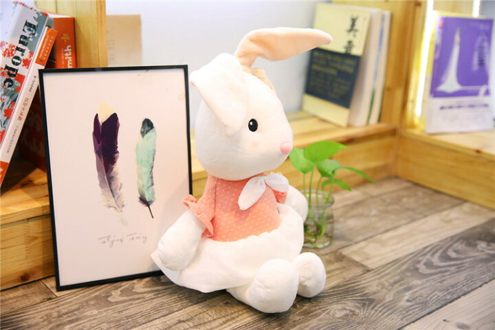 楽天市場】【送料無料】うさぎ ぬいぐるみ 3色選択可能兔 可愛い洋服着 