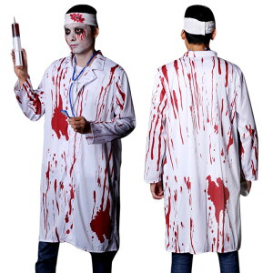 送料無料 ハロウィン 衣装 男性用 ホラー 医者 ゴースト 白衣 恐怖 大人用 コスプレ衣装 血まみれ ゾンビ コスチューム 仮装 変装 ハロウィン衣装 パーティー イベント 幽