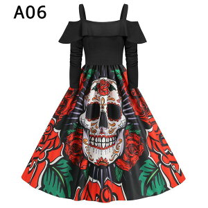 ハロウィン 衣装 レディース ドレス ハロウイン仮装 コスチューム コスプレ 大人 ハロウィーン コスプレ 仮装 大人用 cosplay 北欧風 HAPPY HALLOWEEN パーティー ステージ スカート かぼちゃ スカ