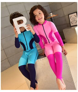 キッズ 水着 子供 男の子 女の子 トップス 長袖 オールインワン 水着  ウェットスーツ スクール プール ビーチ 夏 海水浴 温泉 キッズ ジュニア スイミング スクール 夏 日焼け防止 UV