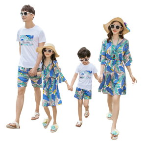 親子ペア ワンピース リゾート レディース シフォンワンピース ママ 娘 お揃い familyセットアップ サマードレス ルームウェア マキシ丈ワンピース ビーチリゾート キッズ 子供用 メンズト