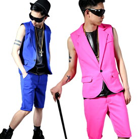 送料無料 ダンス衣装 JAZZ DS ストリート系 B系 韓流 ファッション ベスト ショートパンツ 上下2点セット 男性用 演出 舞台服 ダンスウェアスター ダンスウェア メンズ ダンスウエア トップス HIPHOP♪カジュアルスタイル ダンス 衣装 ヒップホップ ステージ衣装