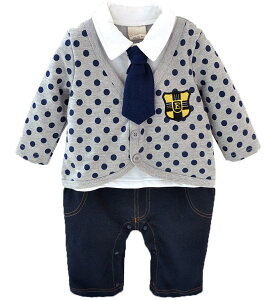 送料無料 ベビー キッズ 子供服 フォーマル カバーオール ロンパース 長袖 男の子 カーディガン 蝶ネクタイ 誕生日 お食い初め 結婚式 お宮参り 七五三 記念日 初節句 入園式 入学式