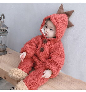 ベビー 着ぐるみ ボア 着ぐるみ 恐竜 カバーオール ベビー服 男の子 女の子 ロンパース もこもこ あったか 防寒 寝袋 子供 冬服 コスチューム 着ぐるみ ベビーウェア クリスマス コスプレ衣