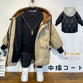 キッズ 裏ボア ジャケット 男の子 あったか アウター 子供服 裏ボア モッズコート 中綿ジャケット 子供服 中綿ジャケット ミリタリー フード付き フェイクファー 防寒 秋服 冬服 男の子 女の子 プレゼント ギフト