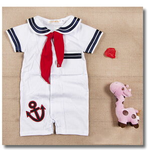 セーラー風 海軍風 ロンパース カバーオール ベビー キッズ 子供服 ベビー服 男の子 ひなまつり ひな祭り 初節句 七五三 衣装 和服 着物 長袖 フォーマル お正月 端午の節句 お食い初め お