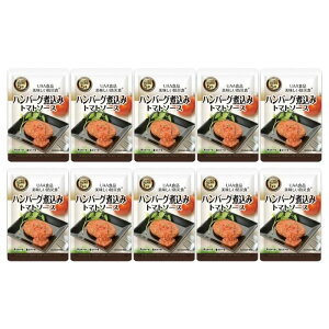 【10個セット】アルファフーズ UAA食品 ハンバーグ煮込み トマトソース 100g 美味しい防災食 非常食 介護食 惣菜 パウチ袋 防災食 レトルト 保存食 備蓄食料 防災グッズ