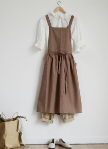 エプロン スカート風エプロン 前掛け 簡単に着れる シンプル 北欧風 おしゃれ かわいい リネン 無地 透けない 介護士 保育士 カフェ レディース 業務用 家庭用 花屋 作業用 DIY ガーデニング