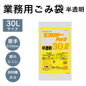 ゴミ袋 厚手 30L 半透明 600枚入 10枚 60冊 ポリエチレン 業務用ごみ袋 業務用ゴミ袋 破れにくい まとめ買い 家庭 キッチン 台所 シンク下 トイレ 脱衣所 ゴミ箱
