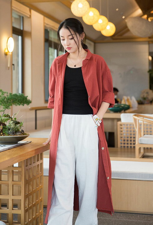楽天市場】ロング カーディガン レディース リネン 麻 春 夏 秋 薄手 