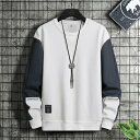 メンズ トレーナー おしゃれ 春秋 長袖 tシャツ プルオーバー トレーナー メンズ ブランド トップス 大きい サイズ 人気 ロングtシャツ メンズ ブランド 冬 長袖 韓国風 カジュアル おしゃれ トレーナー メンズ 大きい サイズ メンズファッション オシャレ プレゼント 黒 白