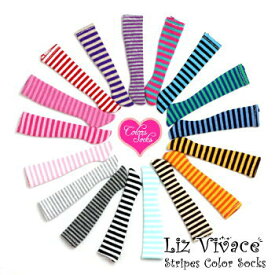 【ゆうパケット発送】ストライプカラーニーソックス Stripes Color Socks リズビバーチェ LizVivace