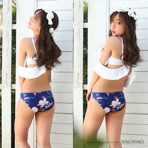楽天市場 19 新作 平尾優美花さん着用 2color フリル オフショル ビキニ 上下別柄 バンドゥ 体型カバー 花柄 レディース 水着 ナイトプール 輸入雑貨と鞄のお店 Toysmarket