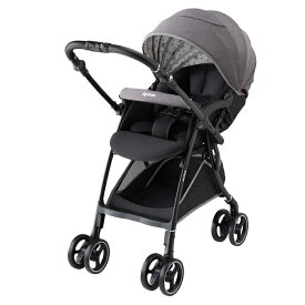 Aprica アップリカ ラクーナ エアー コンパクト AB (グレースター) A型ベビーカー 軽量 オート4輪 両対面式 フロントインバスケット レザー調ハンドル 1ヶ月〜3歳頃対応 ベビーザらス限定 (お一人様1点限り)